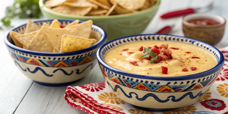 Queso dip uit de slowcooker – pittige kaasdip voor nacho’s