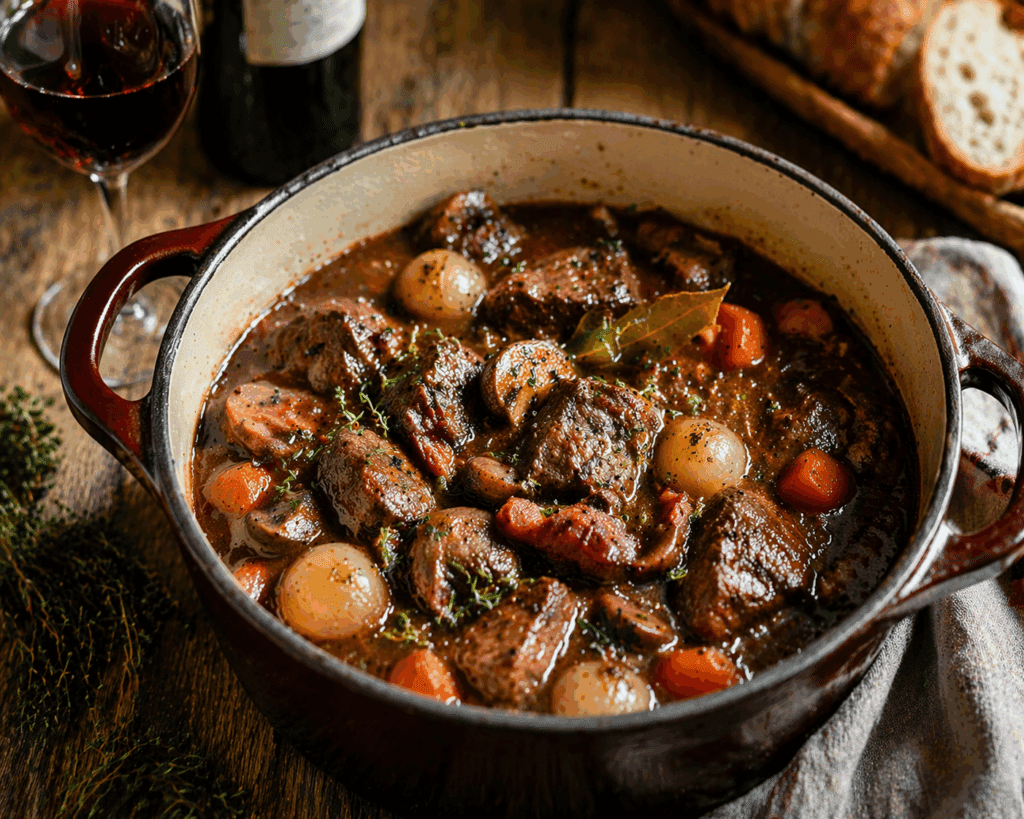 boeuf bourguignon uit de slowcooker