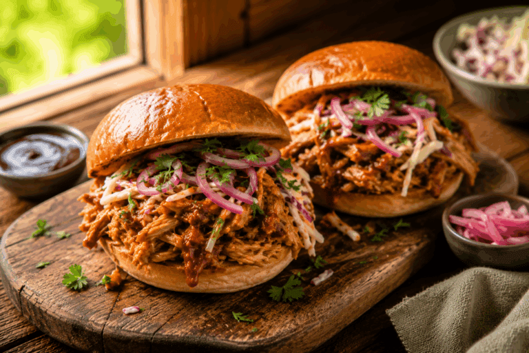 Pulled chicken slowcooker: super mals recept (makkelijk & perfect voor wraps).