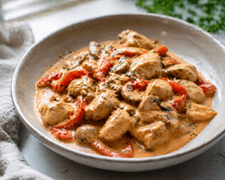 Kip stroganoff uit de slowcooker: romig, makkelijk en altijd mals
